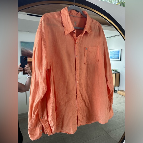 Men’s Quiksilver Long Sleeve Button-Down Linen Shirt XL - Picture 1 of 6